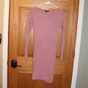 Forever 21 Ribbed Mauve Dress - Size Small